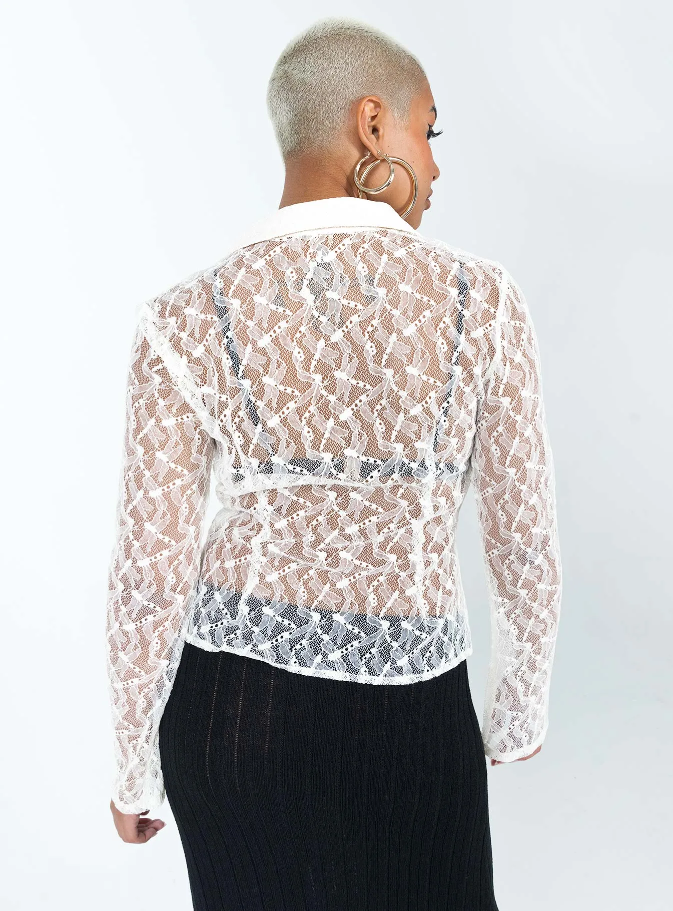 Anni Lace Shirt White