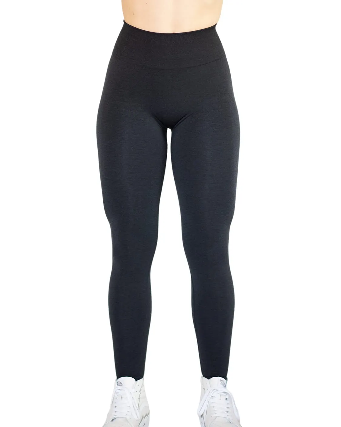 AUROLA Workout Leggings for Women Seamless Scrunch Tights Tummy Control Gym Fitness Girl Sport Active Yoga Pants-25'' (M, Black)