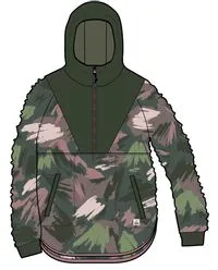Beaumont Recycled Sherpa Hooded Fleece - Abstract Mountain Fir Tree
