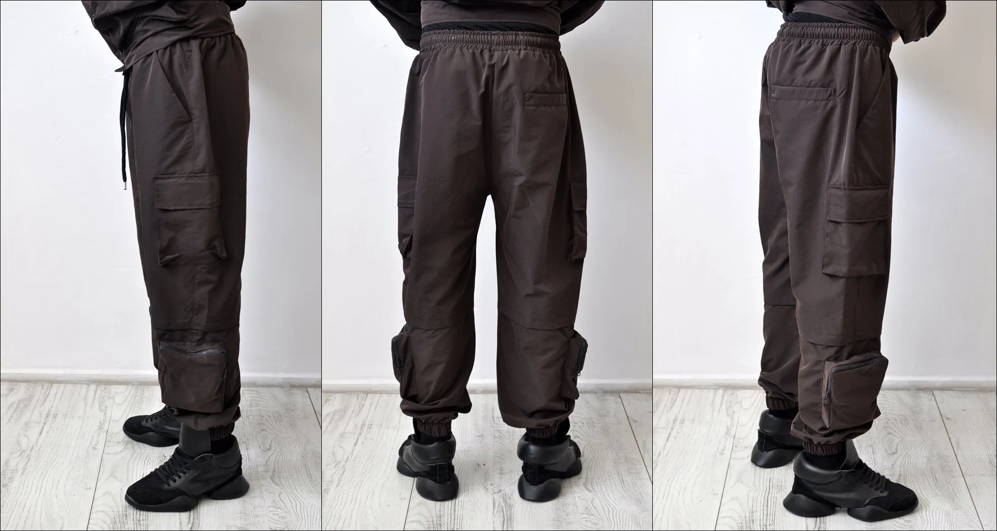 Detachable Cargo Waistcoat Military Jacket And Loose Fit Pants -BB272