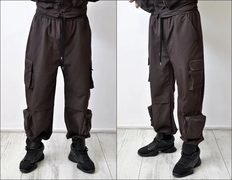 Detachable Cargo Waistcoat Military Jacket And Loose Fit Pants -BB272