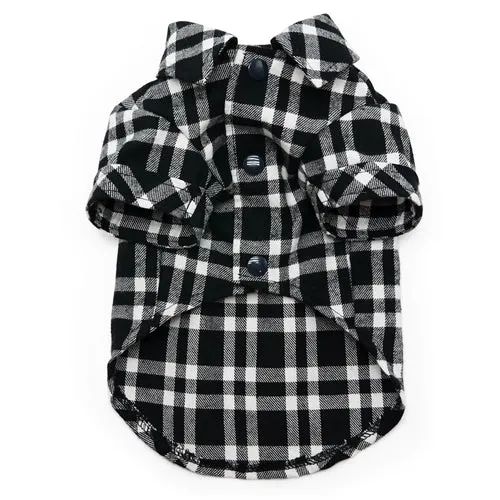 Flannel Button Down Shirt Black