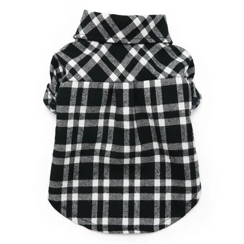 Flannel Button Down Shirt Black