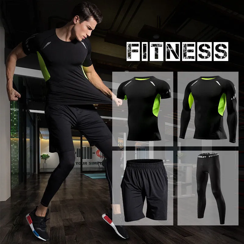 Gym Running Set Men's Tracksuit Jogging Compression Sportswear for Male Fitness Sports Clothing Tight Activewear Suits Hoodies