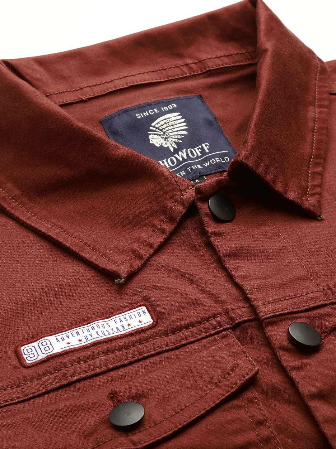 Men Orange Solid Casual Shacket