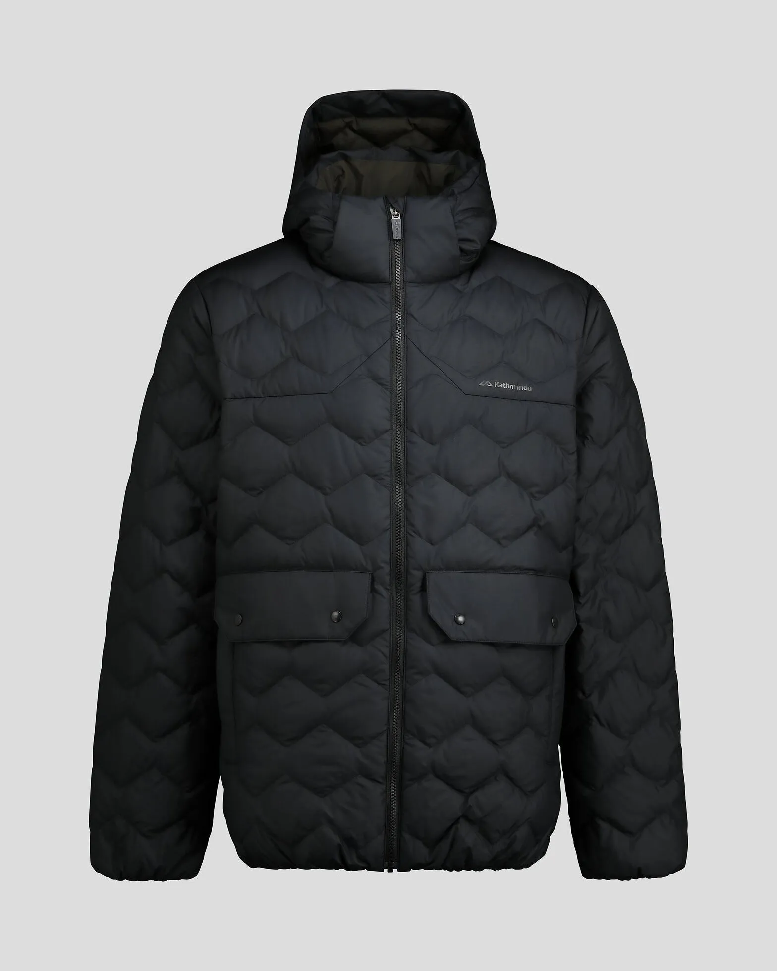 Men's Any Time Down Hooded Parka - Black Stingray