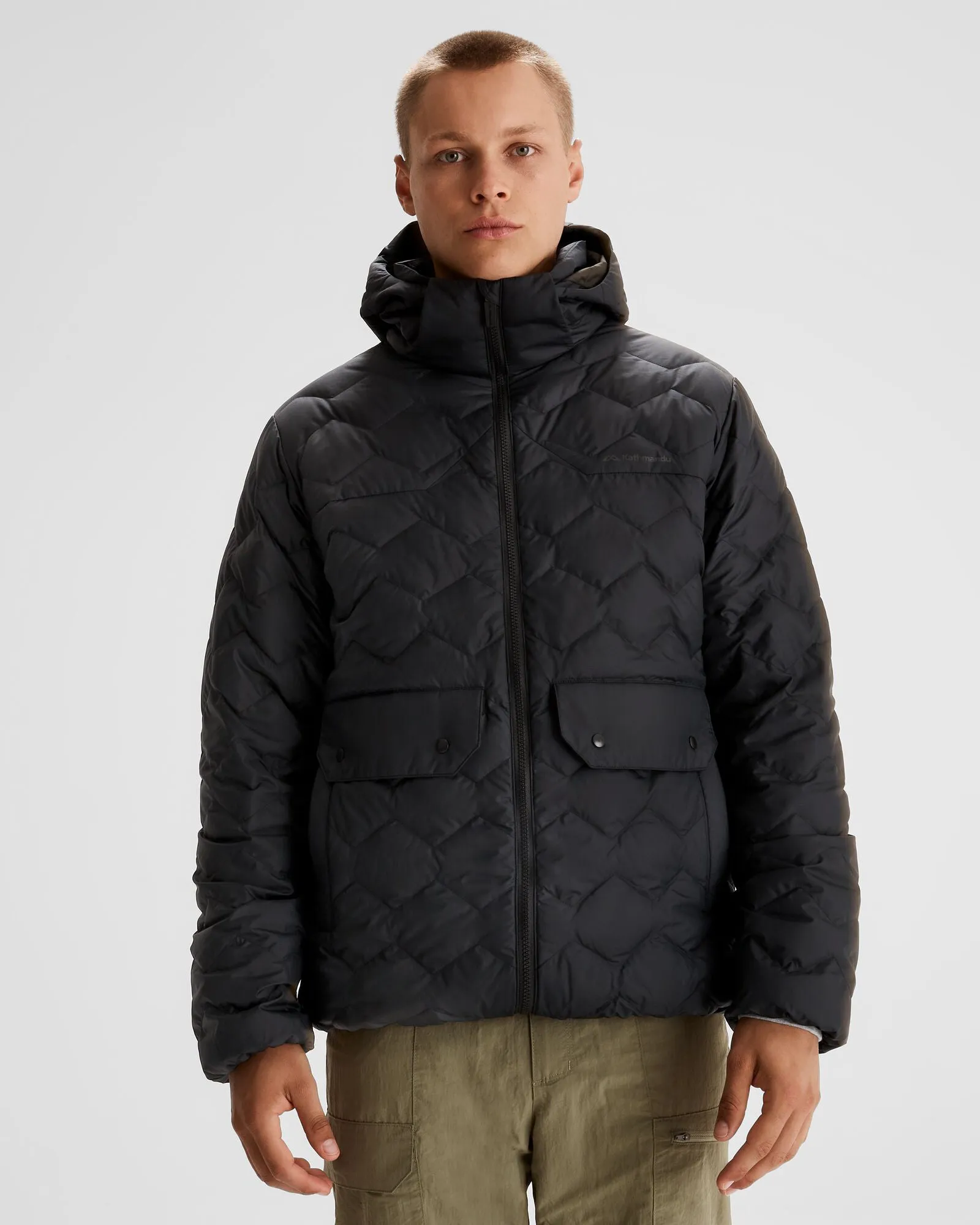 Men's Any Time Down Hooded Parka - Black Stingray