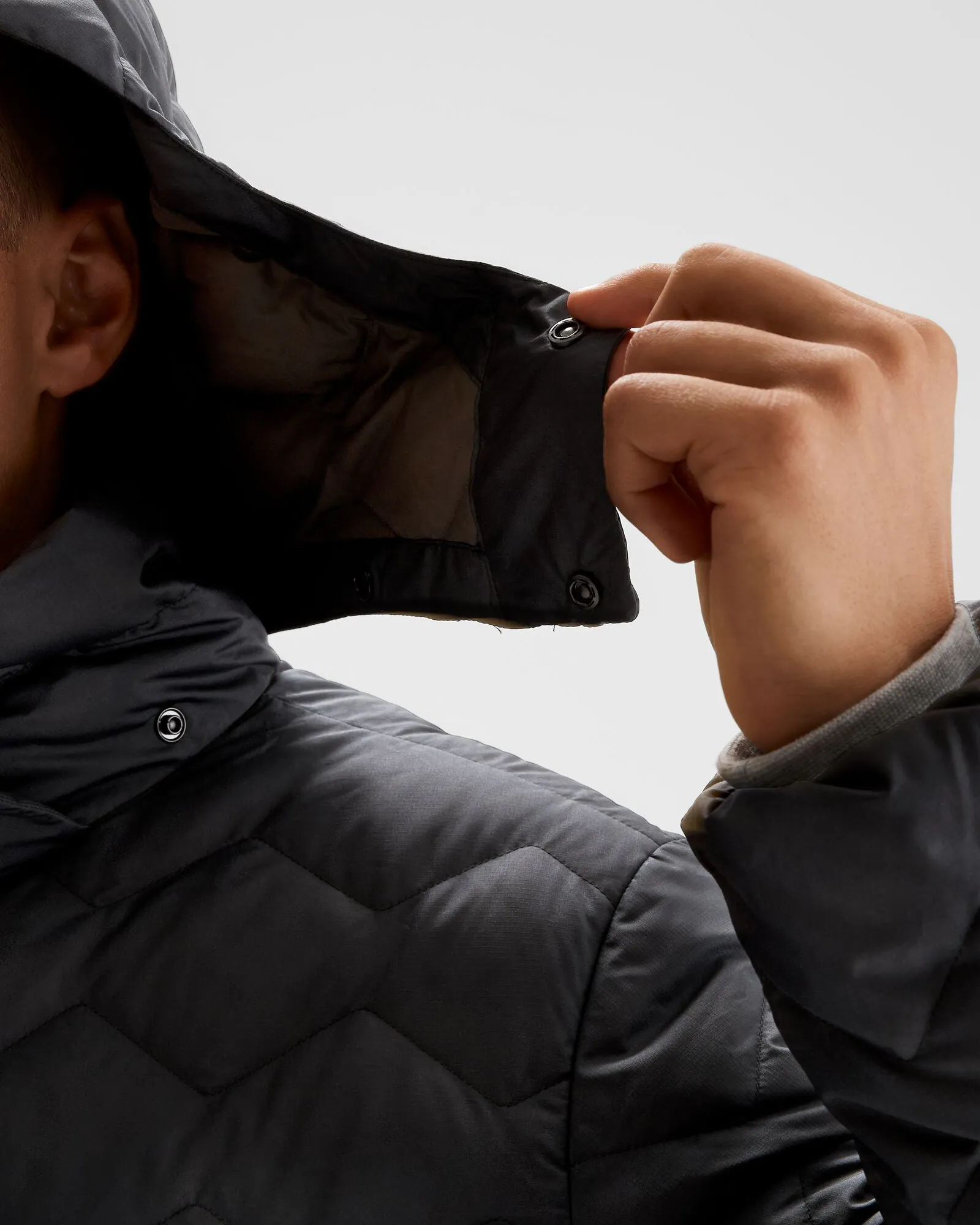 Men's Any Time Down Hooded Parka - Black Stingray