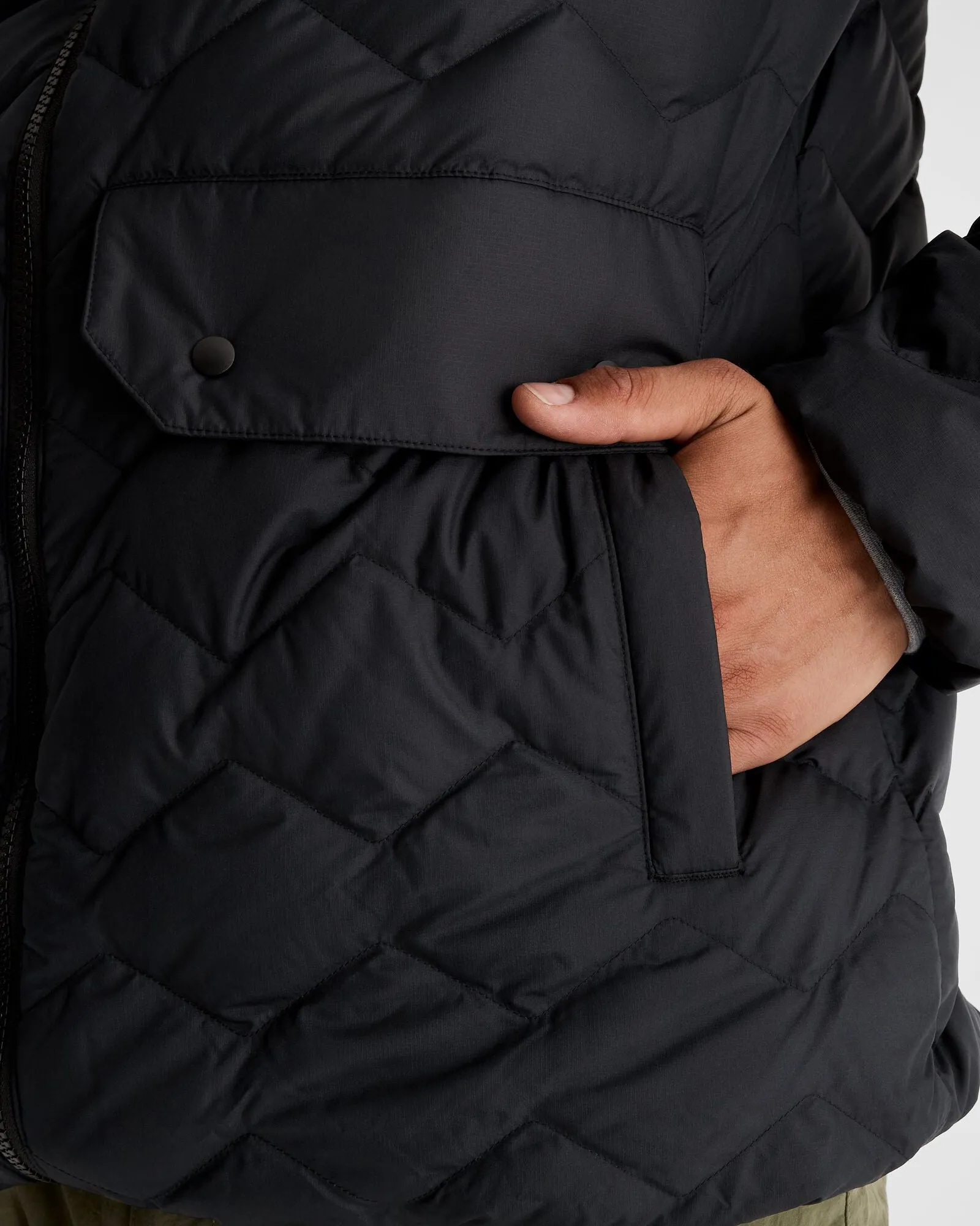 Men's Any Time Down Hooded Parka - Black Stingray