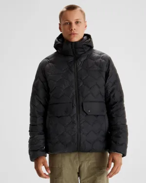 Men's Any Time Down Hooded Parka - Black Stingray