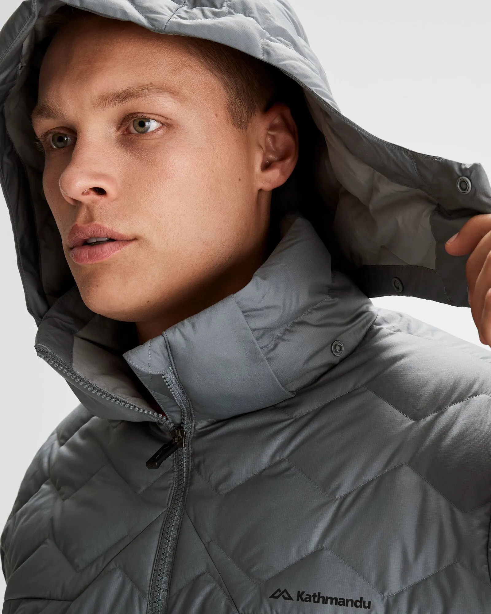 Men's Any Time Down Hooded Parka - Moon