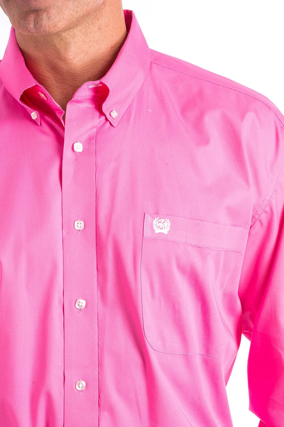 Men's Cinch Solid Pink Button Down Shirt