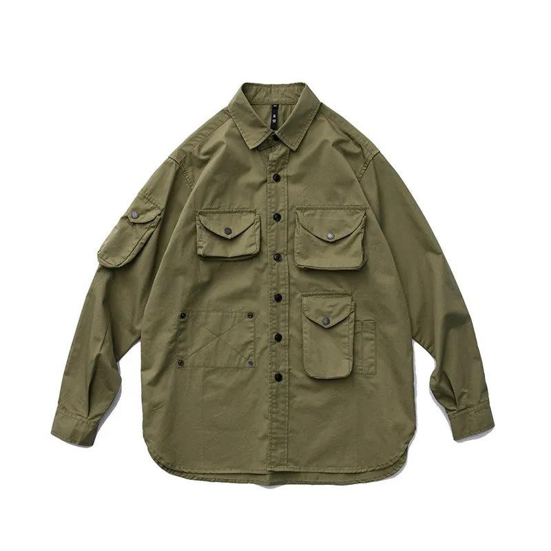 Men's M65 Field Jacket Outdoor Retro Loose Multi-pocket Shirt