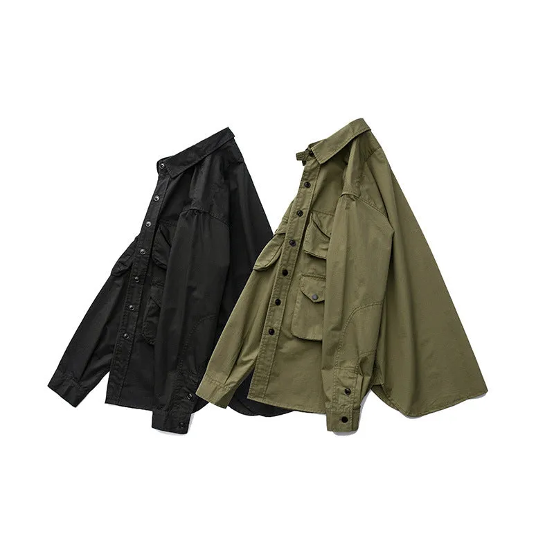 Men's M65 Field Jacket Outdoor Retro Loose Multi-pocket Shirt