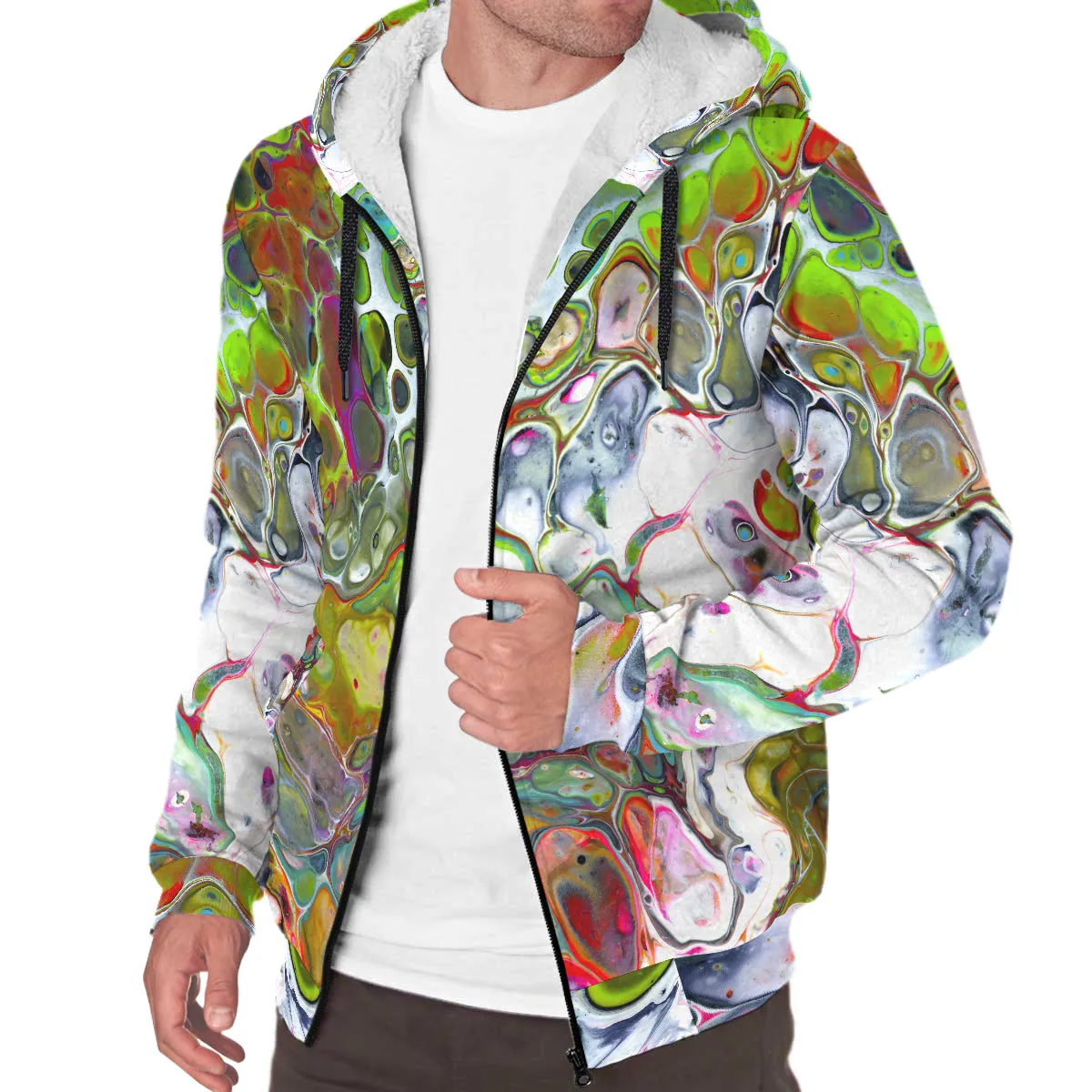 Mossy Melt Unisex Sherpa Zip Hoodie
