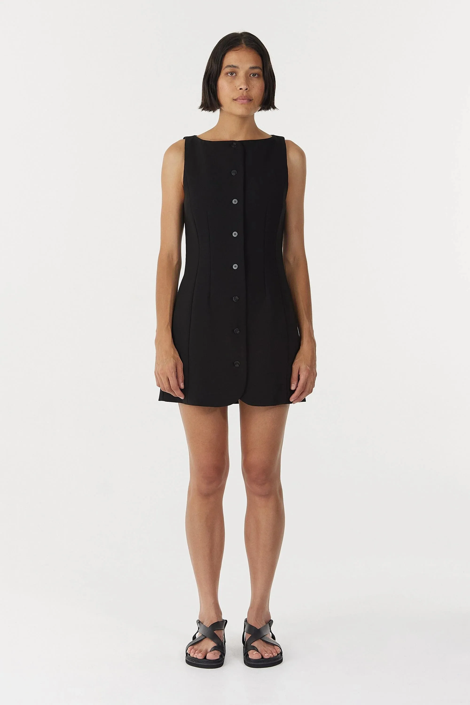 Skyline Tailored Mini Dress Black