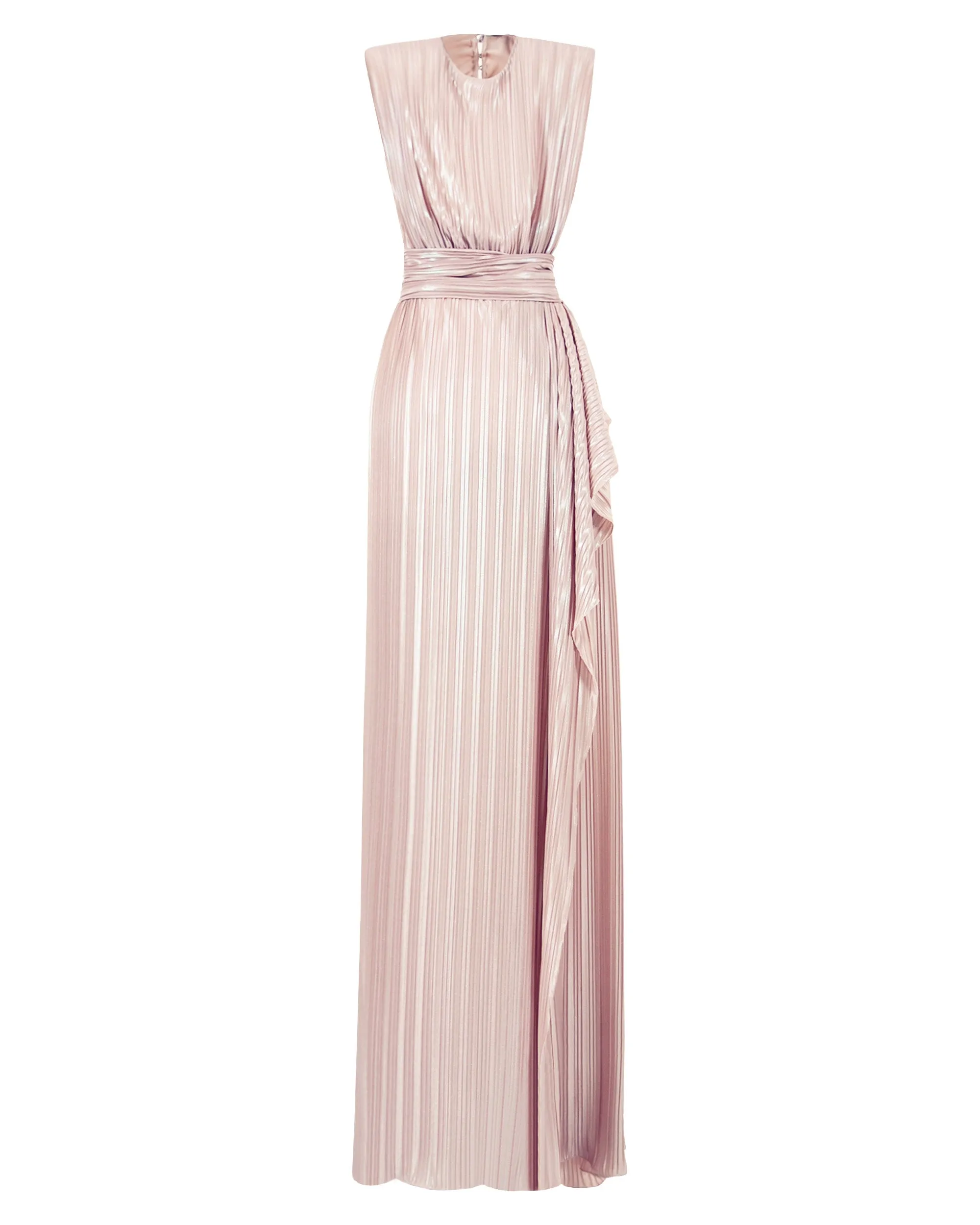 Straight Blush Ruffled Dress