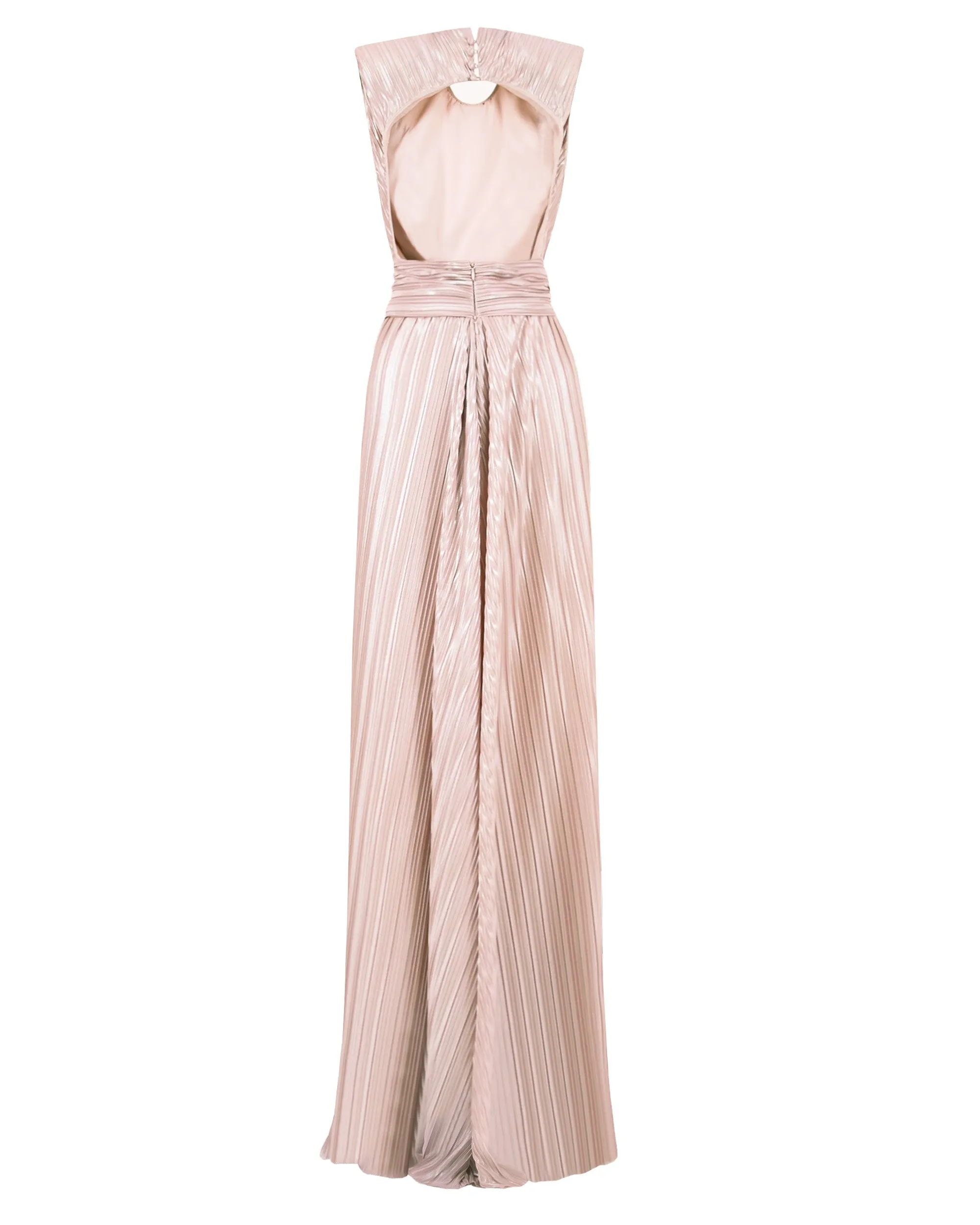 Straight Blush Ruffled Dress