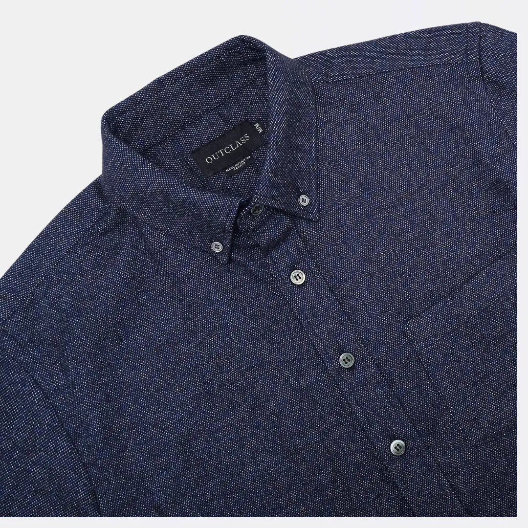 Tweed Flannel Shirt (Indigo)