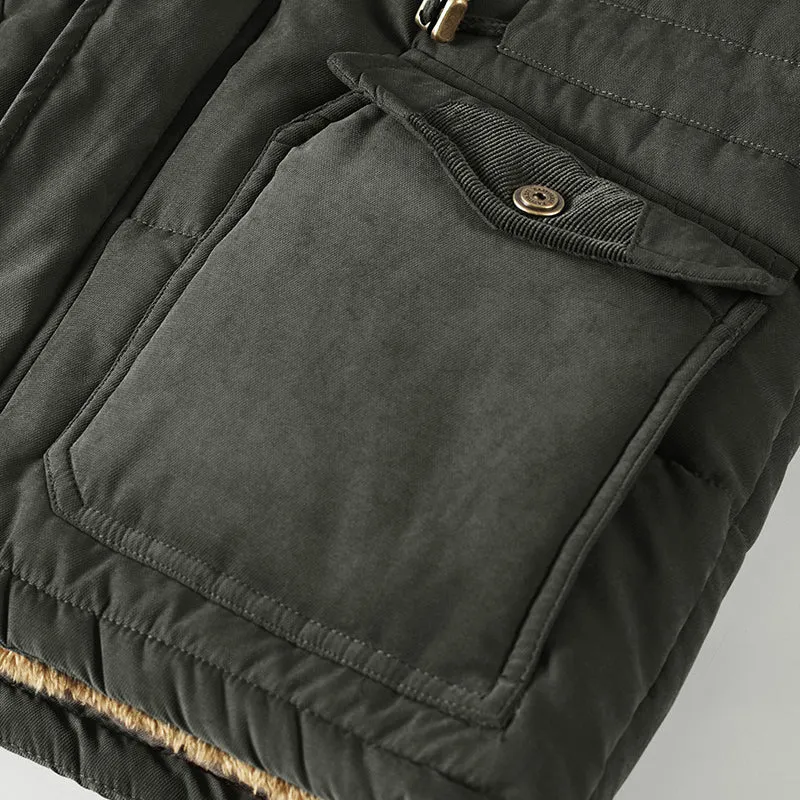 West Louis Windbreaker Male Multi-Pocket Parka