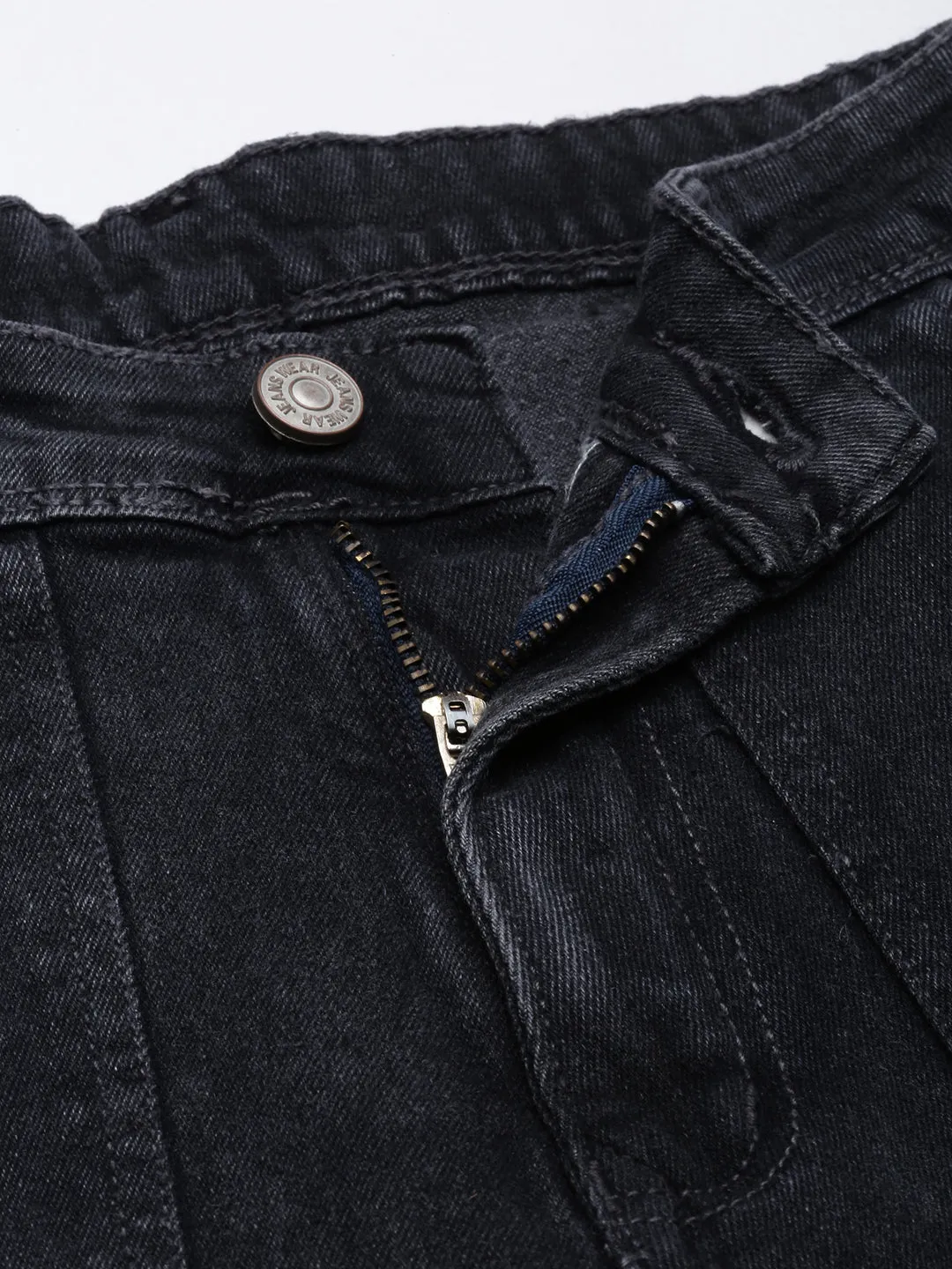 Women Charcoal Straight Fit Light Fade Cargo Jeans